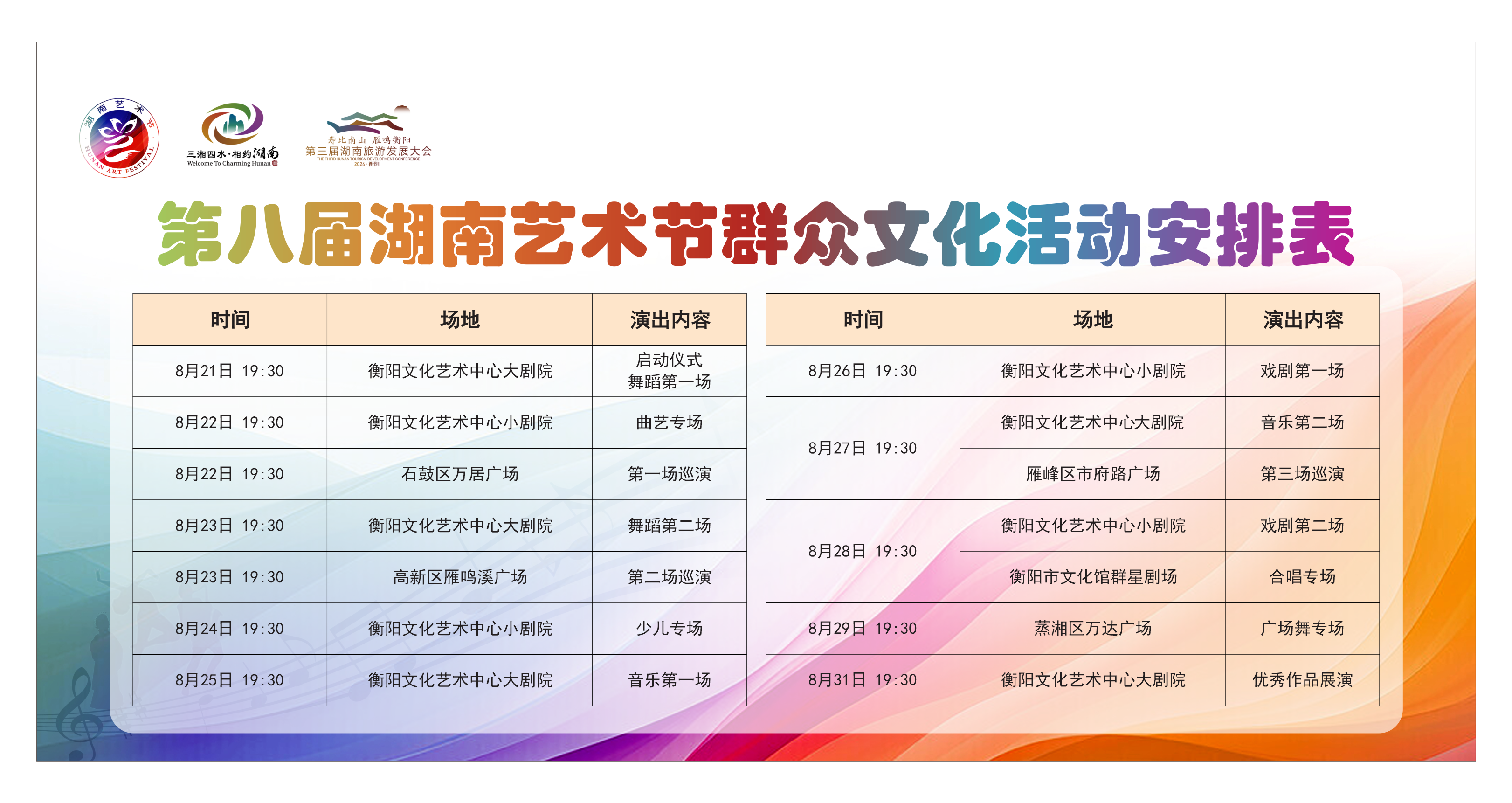 14场演出邀您免费观看，第八届湖南艺术节群众文化活动将在衡阳启动